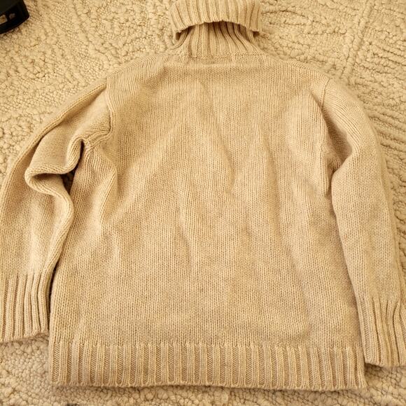 Wool Cream Chunky Knit Turtleneck Sweater J Crew Sz S - Picture 4 of 4